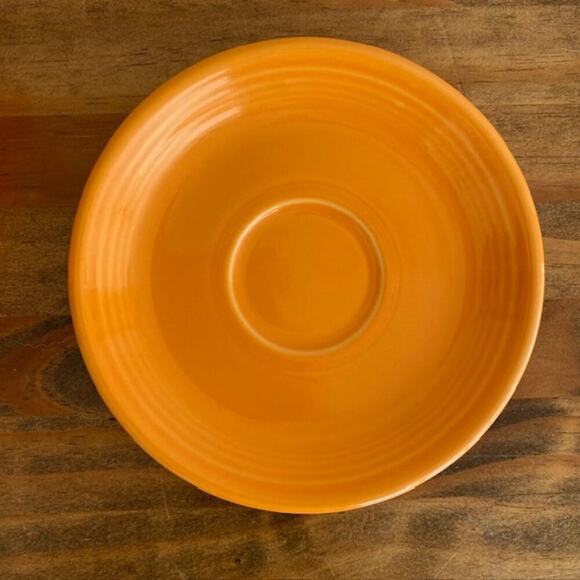 Fiesta Fiestaware Homer Laughlin China Orange Persimmon Teacup & Saucer - Picture 5 of 9